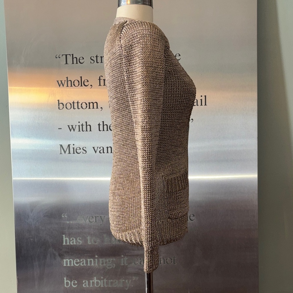 J. Crew Taupe Knit V-Neck Button Front Cardigan XS: Like new! - Picture 7 of 8